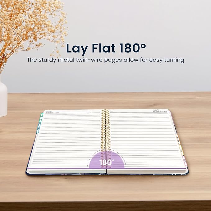 Large Spiral Notebook for Work, 8.5" x 11" Journal for Women, Cute 5 Subject Notebook with Removable Dividers & Tabs, College Ruled Lined Journal for Office and School, 280 Pages, Alpine Twilight
