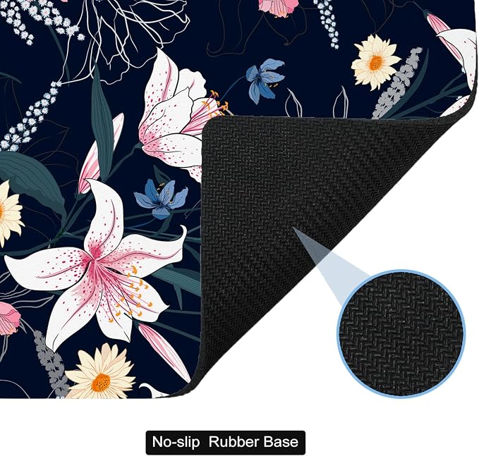 Small Mouse Pad Cute, Mini Mouse Pads for Wireless Mouse and Laptop, Travel Mousepad with Designs - Aesthetic Floral, Portable Mousepads with Non-Slip Rubber Base for Women - 5.5 x 7 in