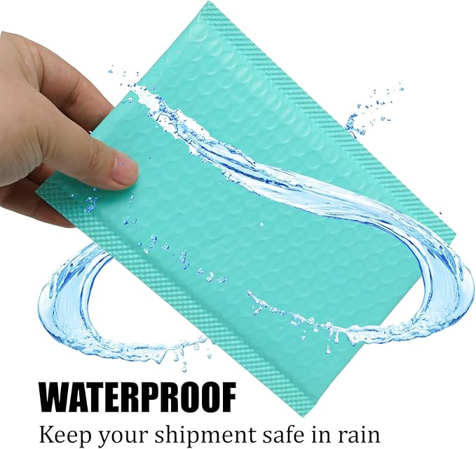 5x7 Inch Self Seal Adhesive Poly Bubble Mailers 10 Pcs Robin's Egg Blue Waterproof Shipping Bags for Mailing Packaging