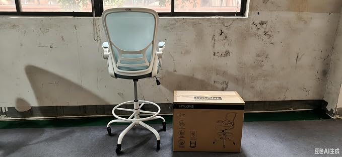Drafting Chair Tall Office, Ergonomic Standing Desk Stool Adjustable Drafting Chair Big Tall Drafting Office Chair Blue