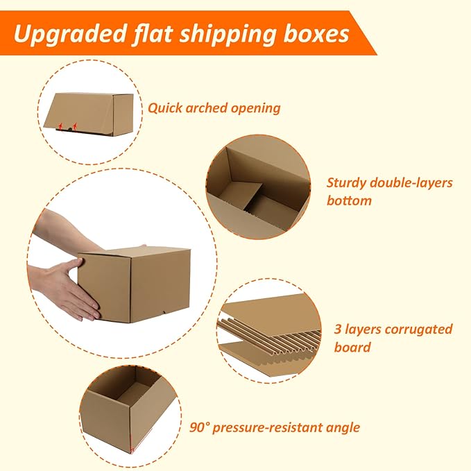 HORLIMER 11x6x6 inches Shipping Boxes Set of 20, Brown Corrugated Cardboard Box Literature Mailer