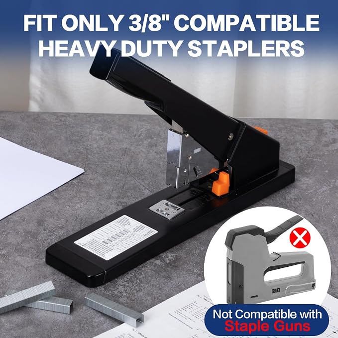 Deli Staples, Heavy Duty Staples for Heavy Duty Staplers, 3/8'' Length | 70 Sheet Capacity, 100/Strip, 5000/Box