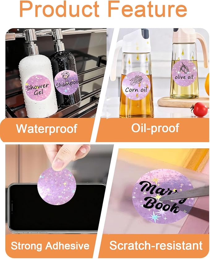 Thermal Labels, Compatible with T50M Pro/M110/M100/M220 Label Maker and Other 4x6 Thermal Printers for Shipping Barcode & Custom Stickers, Holographic Starlight Pink, 2×2 inch