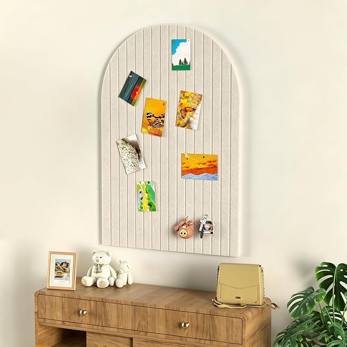 Felt Bulletin Board 35" x 24", Cork Board Alternative with 30 Push Pins | 3 Customizable Modular Decorative Felt Pin Board, Vision Board for Office Home Bedroom Wall Decor, Photo Picture Display