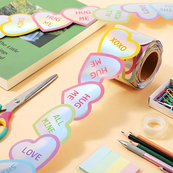 32.8 Ft Valentine Heart Bulletin Board Borders Scalloped Trim | Conversation Heart Design, Borders for Classroom Office, Spanish Fiesta Wedding Party, Scalloped Edge