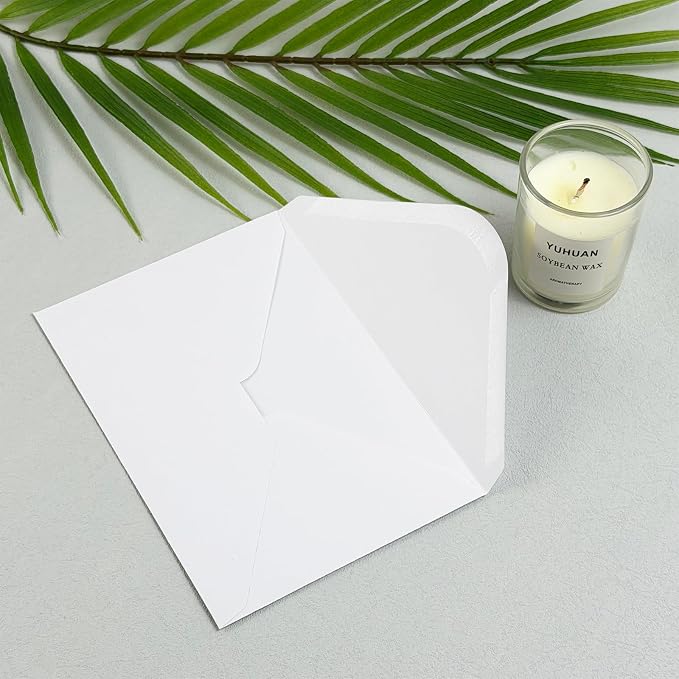 50 PCS White A4 Envelopes for Invitation, 4x6 Envelopes for Greeting Cards | Great for Invitations, Photos, Wedding Invitation, Birthday, Baby Shower, Graduation
