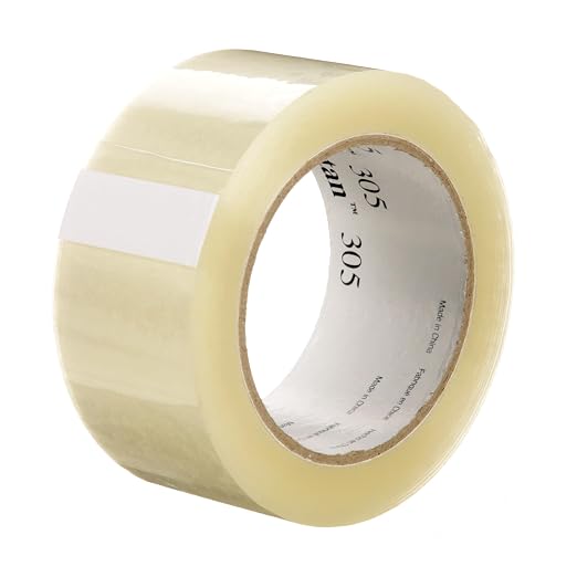3M Tartan Box Sealing Tape 305, Clear, 1.88 in x 109.36 yds (48 mm x 100 m) | 36 Rolls/Case, Light Duty, Durable