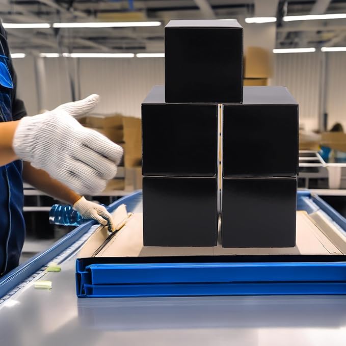 Rempry 8x6x6 Inches Black Small Shipping Boxes Pack of 25, Cardboard Corrugated Mailer Boxes for Packaging Small Business, Black Gift Boxes for Mailing Present