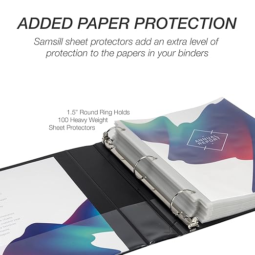 Samsill Economy 1.5 Inch 3 Ring Binder Bulk Pallet, Round Ring Binder, Customizable Clear View Cover, Black, Pallet of 720 Binders in 60 Cartons