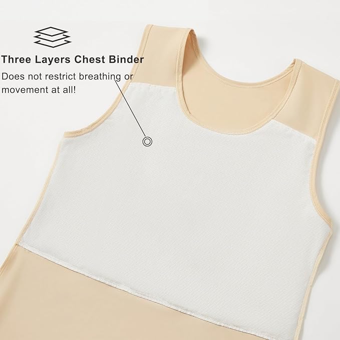 GCTBL Chest Binder for Transgender FTM Breast Binder Long Tank Binder | Swim Binder, Buttery Soft, No Built-in Pads, Natural Fit, Comfort, Supportive, Full Length Compression Bra Tank Top
