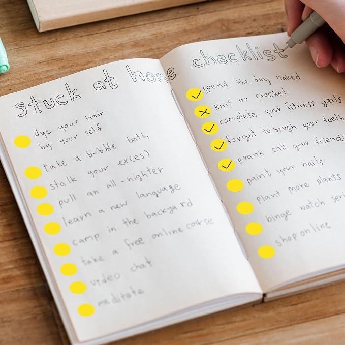1000 PCS Colored Dot Stickers 1/2" Round Circle Colored Coding Labels Dot Stickers for Toddlers,Classroom,Office (Yellow)