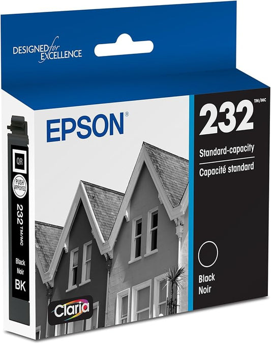 EPSON 232 Claria Ink Standard Capacity Black Cartridge (T232120-S) Works with WorkForce WF-2930, 2950 and Expression XP-4200, 4205