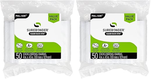 Surebonder Full Size All Purpose Clear 4" Hot Glue Sticks - DT-50 (Pack of 2)