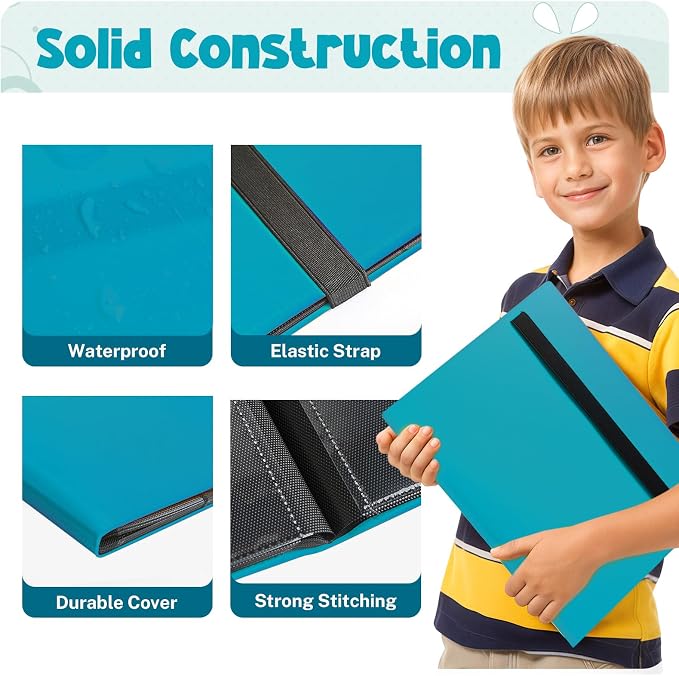Card Binder, 9 Pocket Trading Card Album Folder,20 Pages, 360 Card Capacity Sports Card Binder, Premium Card Binders Compatible with MTG, TCG, Baseball Cards (Lake Blue)