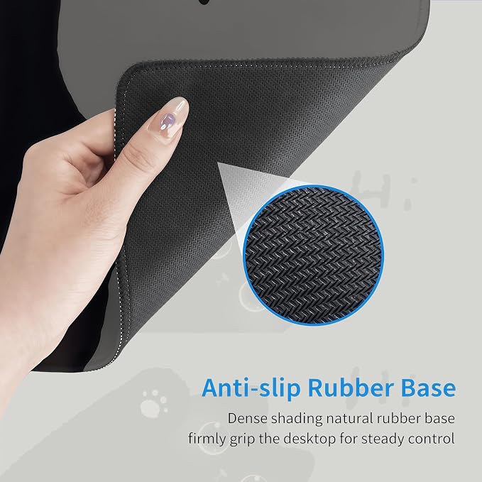 Black Cat Desk Mat,Large Cute Grey Aesthetic Mouse Pad,31.5 x 12 in | Minimalist Kawaii Gaming Mousepad,XL Girly Desk Decor Deskmat for Women,Stain Proof Computer Keyboard Pad,80 x 30 cm