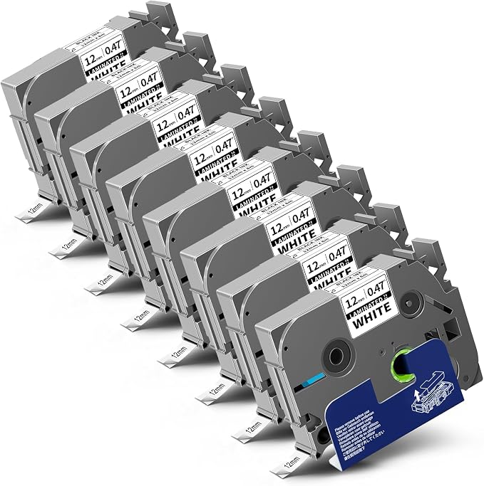 8-Pack TZe-231 Replacement for Brother TZe Label Tape 12mm | Compatible for Brother TZe231 TZ-231 Label Tape Refills for Ptouch PT-D220 PTD220 PT-D210 D200 D400 D610BT Label Maker