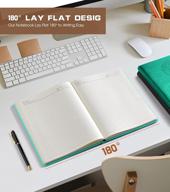 Lined Journal Notebook for Women Men,256 Pages A4 Large Hardcover Leather Journals for Writing,Travel,Business,Work,School,College Ruled Notebooks for Note Taking, Diary Notepad 8.6"×11"