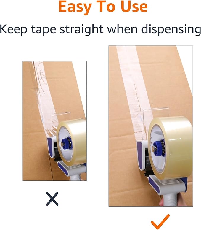 Amazon Basics Packaging Tape Dispenser Gun, Easy-to-Use, Side Load Design, Well Built, 3-Inch Inner Paper Core, for 1.88-Inch Wide Packing Tape