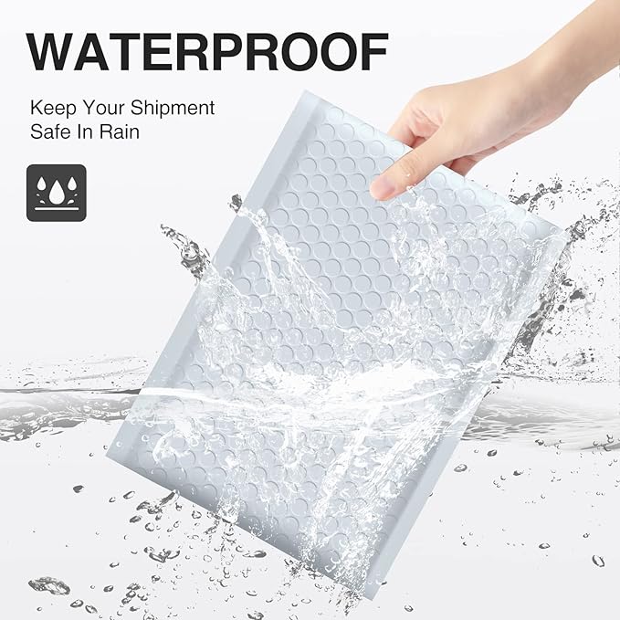 UCGOU Bubble Mailers 9.5x14.5 Inch White 25 Pack Poly Padded Envelopes Large #4 Mailing Packages Opaque Packaging Postal Self Seal Adhesive Waterproof Boutique Shipping Bags for Clothes