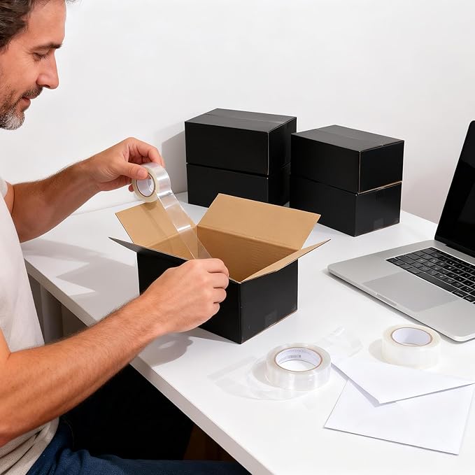 6x4x4 Black Shipping Boxes, 30 Pack Small Mailer & Packaging Boxes for Small Business, Heavy Duty Corrugated Cardboard, Ideal for Shipping & Packaging