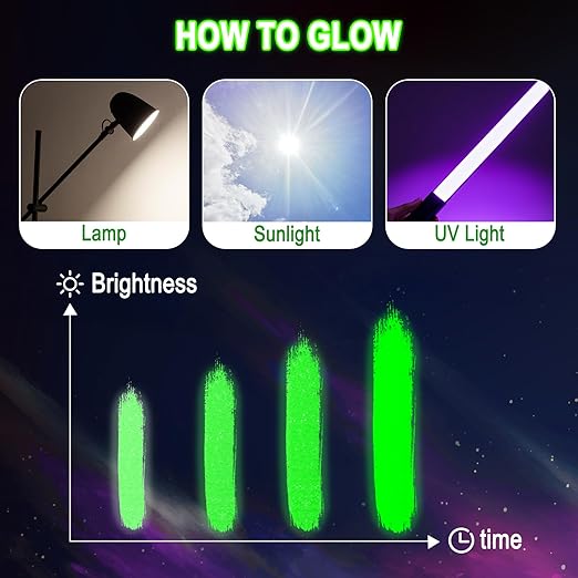 Matio Glow in The Dark Glue, 6 Pack Glue Stick Set, Non-Toxic Washable Glue Pens, Craft Glitter Bulk Gel, Assorted Color Slime Glues for DIY Art Project Painting Christmas Decor Supply