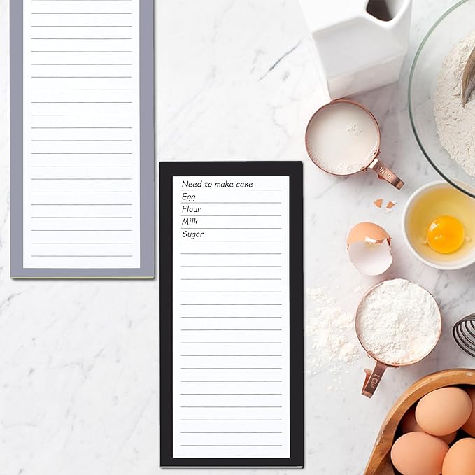 FLIPPED 8 Pack Magnetic Notepads for Refrigerator，Notepads Grocery List Magnet Pad for Fridge,Full Magnet Back Design Notepad for Grocery List, Shopping List, To-Do List, Reminders