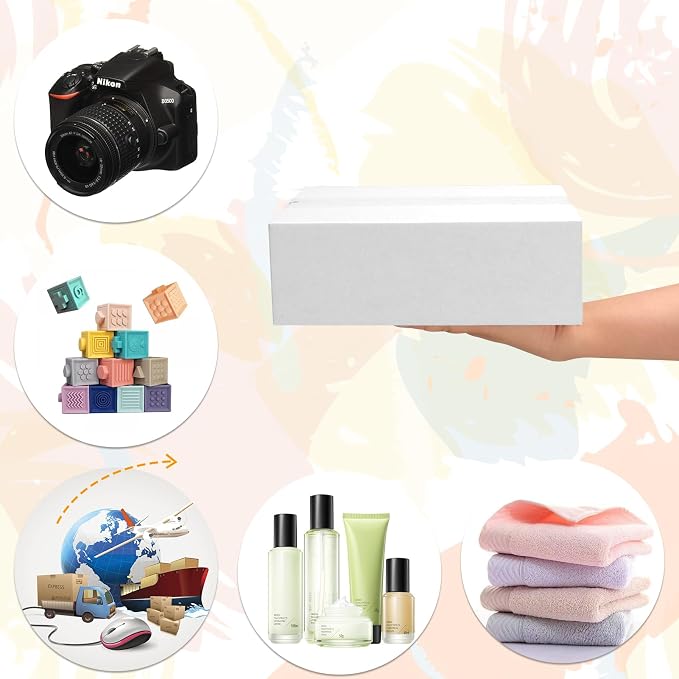 9x7x3 Shipping Boxes Set of 30, White Corrugated Cardboard Box for Mailing Business Packaging