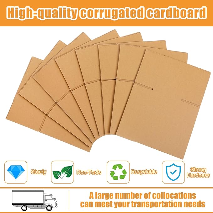 Yeaqee 72 Pcs Shipping Boxes Corrugated Cardboard Small Shipping Boxes for Packaging Mailing Packing Moving Small Business Storage Crafts Gifts(7x5x4 Inch,Kraft Color)