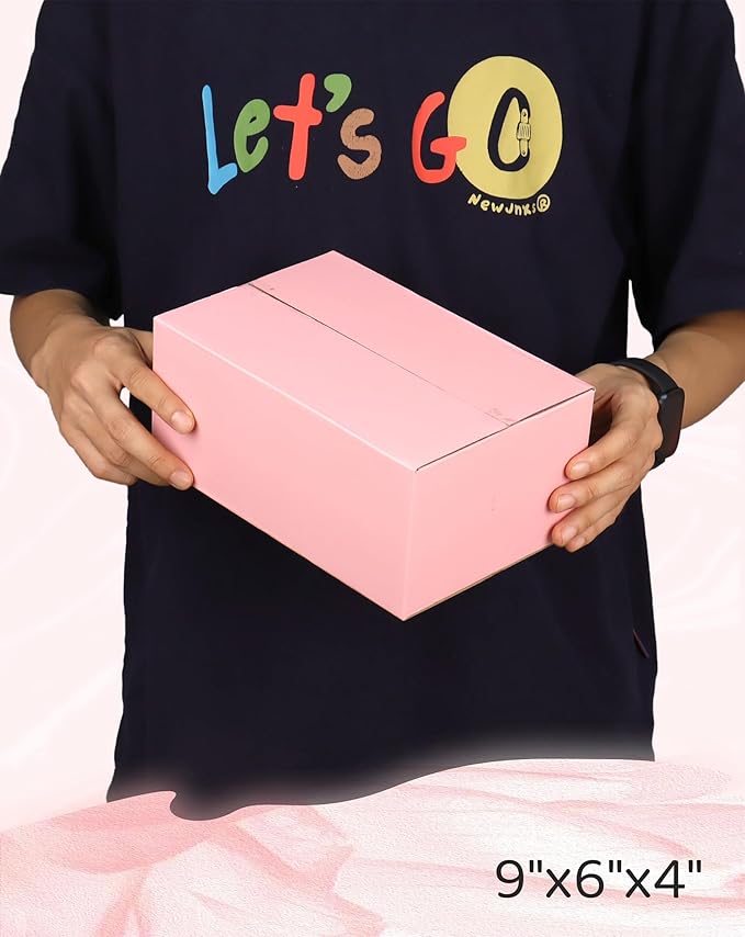 9x6x4 Inch Cute Pink Shipping Boxes, 30 Pack Corrugated Cardboard Box, Mailing Packaging Boxes for Small Business
