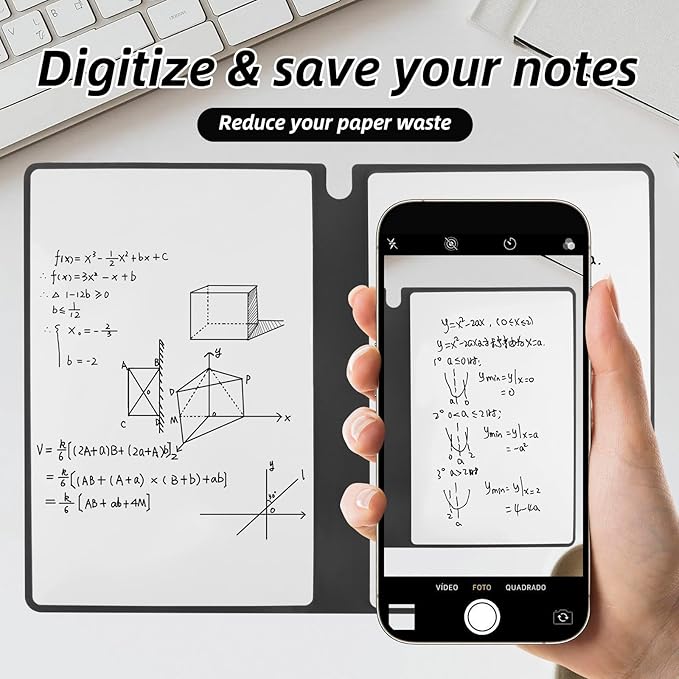 Reusable A5 Dry Erase Notebook Include a Wipeable Pen and Rag,9.4x6.5 Inch Erasable Notebook Whiteboard Notebook,Wipeable Notebook PU Hardcover for Office and Taking NotesBlue