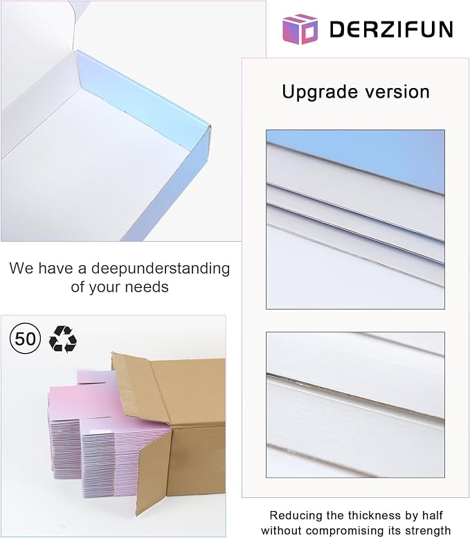 7"x5"x2" Shipping Boxes 50 Pack, Small Corrugated Packaging Mailer Boxes, Gradients Shipping Packaging Boxes for Small Business
