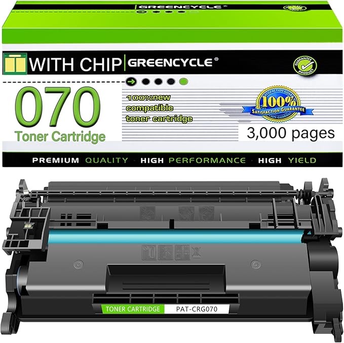 greencycle 070 Black Toner Cartridge Compatible Replacement for Canon 070 CRG070 CRG-070 Toner Cartridge for imageCLASS MF465dw MF462dw LBP246dw LBP247dw Printer (1 Pack)