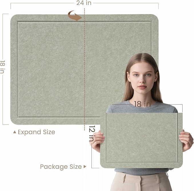 Felt Bulletin Board 24x18 inches, Decorative Pin Board for Home & Office | Cork Board Alternative for Wall with Push Pins, Display Mood Board for Photos, Notes & Reminders
