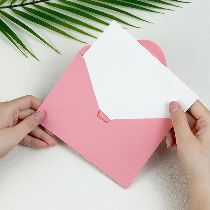 50 PCS Pink Colorful A4 Envelopes,4x6 Envelopes for Invitations | 4x6 Envelopes for Greeting Cards, Great for Invitations, Wedding Invitation, Birthday, Baby Shower, Graduation