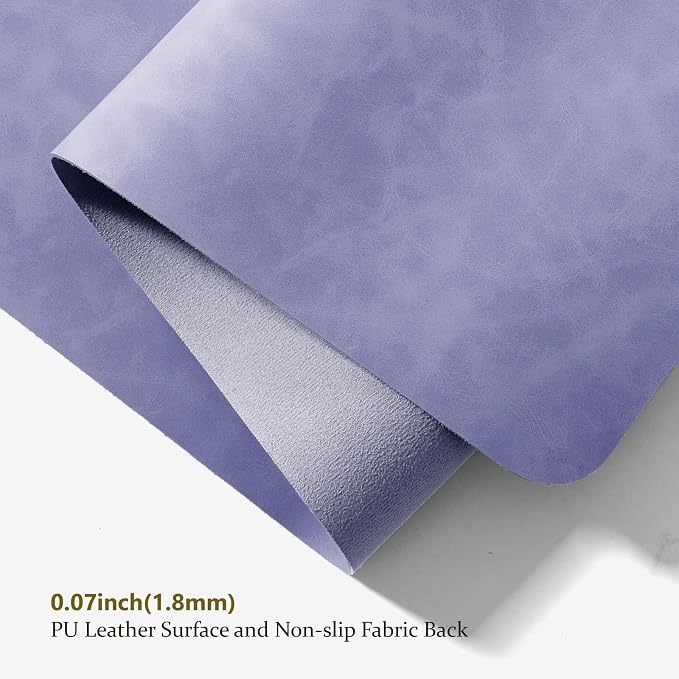 Distressed Leather Desk Mat - Non-Slip PU Desk Pad for Office and Home - Desk Organization and Accessories - Ideal for Large Mouse Pad and Desk Mats on Top of Desks(Lavender,31.5"x 15.7")