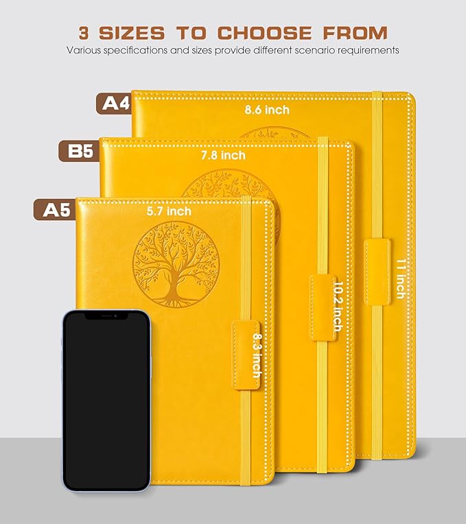 Lined Journal Notebook for Women Men,256 Pages B5 Large Hardcover Leather Journals for Writing,Travel,Business,Work & School,College Ruled Notebooks for Note Taking,Diary Notepad 7.8"×10.2"