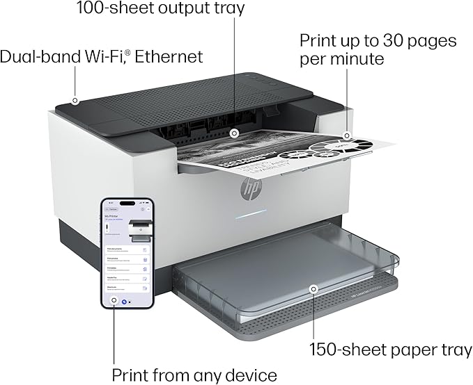 HP LaserJet M209dw Wireless Printer, Print, Fast speeds, Easy setup, Mobile printing,Best-for-small teams