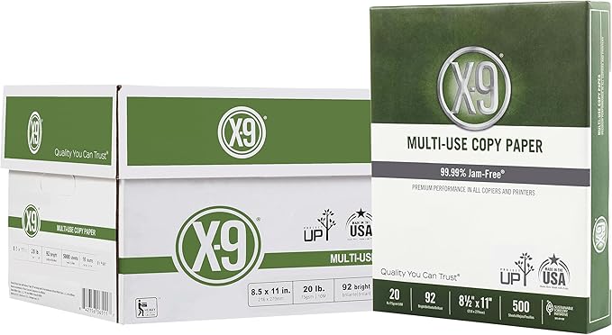 (8.5"" x 11"" Letter) - X-9 Multi-Use Print & Copy Paper, White, Brightness 92, Pallet of 40 Cases- 200,000 Pages Total
