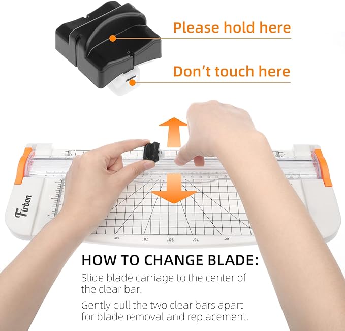 Firbon 5 Pieces Black Replacement Blade with Automatic Security Safeguard Design for Paper Cutter Trimmers