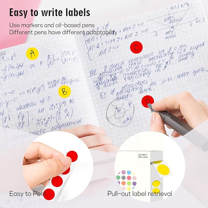 PARLAIM 1/2" Circle Dot Stickers 2 Rolls Pack 2000 Color Coded Labels for Home Commerce Business, Red + Yellow