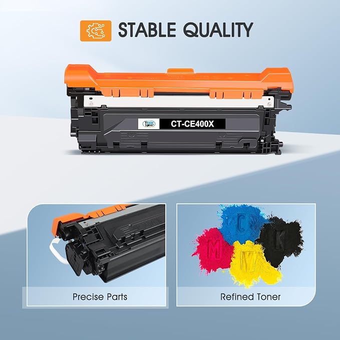 507X 507A Toner Cartridges 4 Pack High Yield CE400X CE401A CE402A CE403A | Compatible for HP LaserJet Enterprise 500 Color M551 M551n M551dn M551xh MFP M570dn M570dw M575f M575c M570 M575 Printer