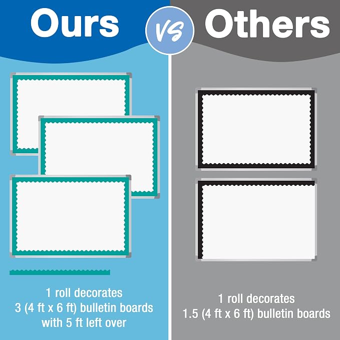 Carson Dellosa Colorful Bulletin Board Border Sets for Classrooms, 6 Pack | Orange, Yellow, Lime Green, Hot Pink, Teal Bright Classroom Décor, School, Cork or Whiteboard, Wall, Locker Decoration