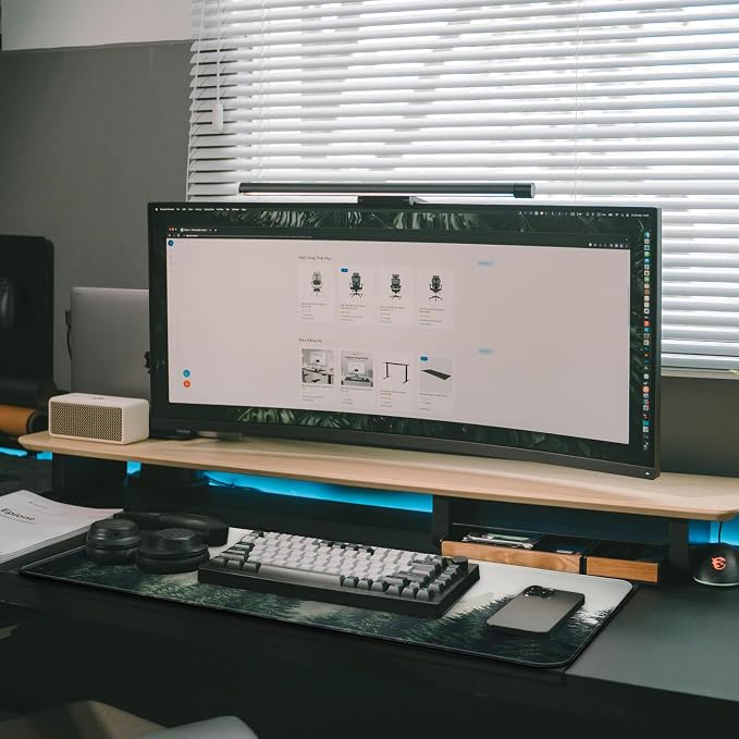 Gaming Mouse Pad with Anti-Slip Rubber Base, Extended Large Computer Mouse Mat with Stitched Edges, Long XL Anime Mousepad for Laptop and Keyboard, 31.5 x 11.8 inch (Forest Tree)