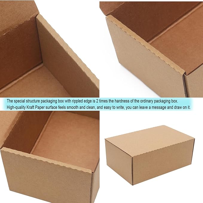 9x6x2'' Small Shipping Boxes for Packaging (inner size), YOUNGKEE 10 Pack Small Cardboard Boxes for Crafts, Recyclable Corrugated Boxes for online Business, Mailer, Gift Packing, Jewelry Box, Brown