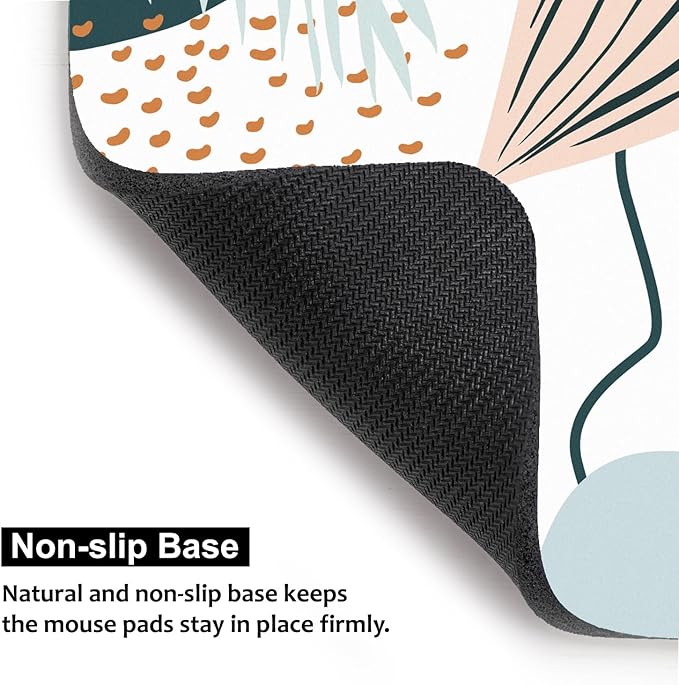 Audimi Small Mouse Pad 6 x 8 Inch, Mini Mouse Pad Thick for Laptop Wireless Mouse Home Office Travel, Portable, Washable (Modern Abstract Leaves)