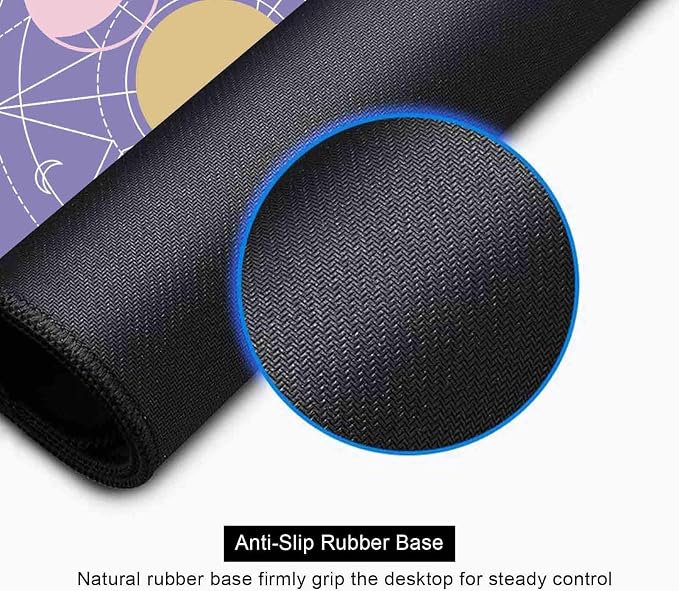 Pastel Purple Moon Phase Desk Mat Cute, Goth Witchy Celestial Large Gaming Mouse Pad, Extended Mousepad Desk Pad for Women Gamer Office, Computer Accessories, Tarot Alter Mat, 31.5 X 11.8 in