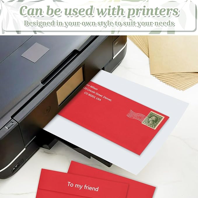 200 Red #10 Business Envelopes, Self Seal Standard Envelopes, Windowless Business Mailing Envelopes for Office, Checks, Letters, Invoices, Statements, Wedding, 4-1/8 x 9-1/2 inch