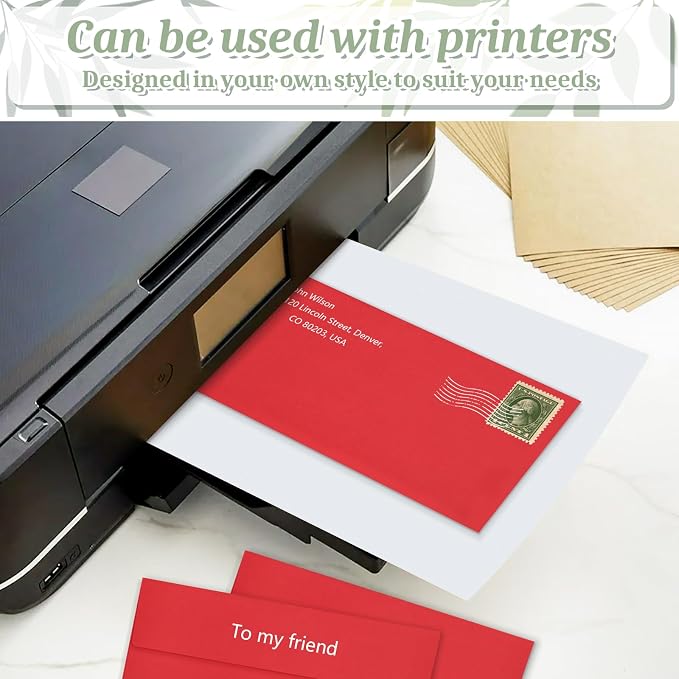 200 Red #10 Business Envelopes, Self Seal Standard Envelopes, Windowless Business Mailing Envelopes for Office, Checks, Letters, Invoices, Statements, Wedding, 4-1/8 x 9-1/2 inch