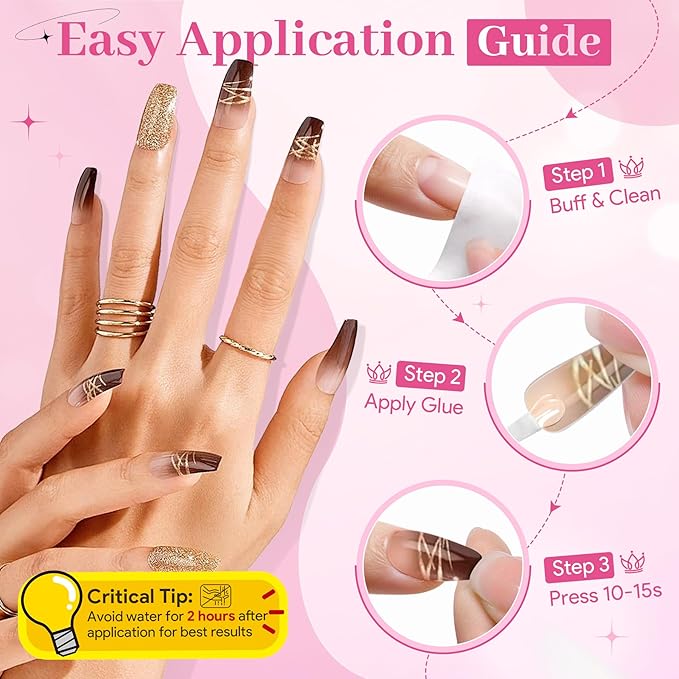 Strong Nail Glue for Press On Nails, Waterproof Brush On Nail Bond Adhesive, Safe Non-Toxic Formula, No UV Light Needed Fast Drying Long Lasting Super Hold for Acrylic Fake Nail Tips, 20ml/0.67fz