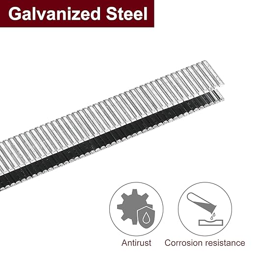 uxcell 18 Gauge Narrow Crown Staples 1/4" x3/8", 1000Pcs Galvanized Steel for Pneumatic, Electric Stapler, White